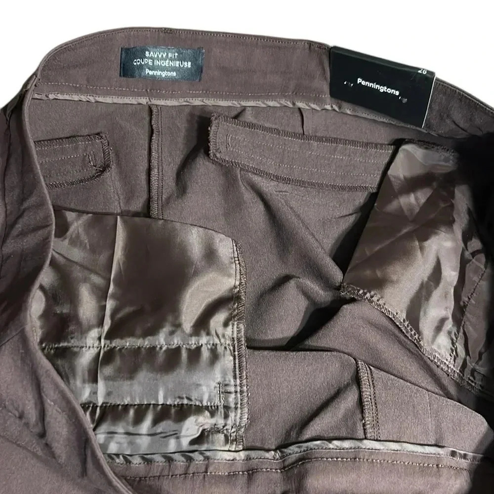 Pennington pants ,women size 26.  NWT, brown,savvy fit,straight leg,pull on - Picture 11 of 16